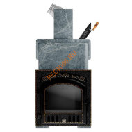 Печь банная Сибирь-премиум 25 (545х545), ТК 400мм, ЗК, в облицовке Президент талькомагнезит