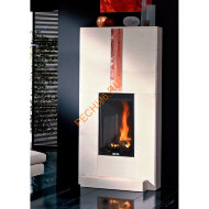 Дровяной камин EdilKamin DROMOND bianco ambra с топкой CRISTAL 45 N