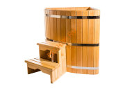 Купель НКЗ угловая из кедра d 130х130 см