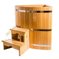 Купель НКЗ угловая из кедра d 130х130 см