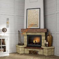 Облицовка для камина BOLERO SR с деревянной балкой, угловая