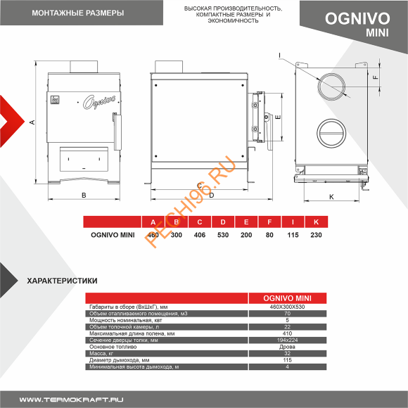 Печь отопительная Ognivo-Mini Печь отопительная Ognivo-Mini