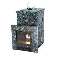 Печь банная ИзиСтим Сочи М2 в кожухе из пироксенита с открытым верхом