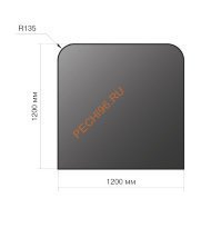 Лист напольный Везувий, 2мм, черный 1200х1200х2, R135