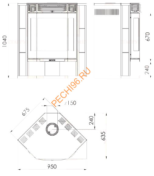 Печь-камин Мета Амур 12