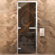 Дверь в хамам стеклянная Арта Стандарт Арт Мечеть, коробка алюминий