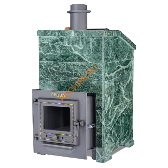 Печь банная Гефест Гроза 18М в облицовке Президент Змеевик