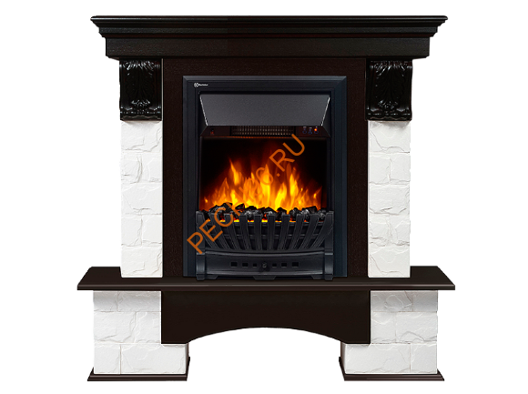 Электрокамин Electrolux Classic EFP/P-1020LS с порталом Firelight Forte Classic, камень белый, венге