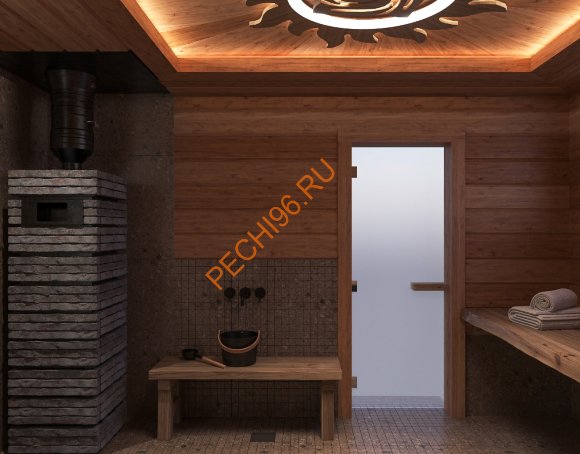 Дровяная банная печь Grill'D Shaman Long, 2 каменки Дровяная банная печь Grill'D Shaman Long, 2 каменки