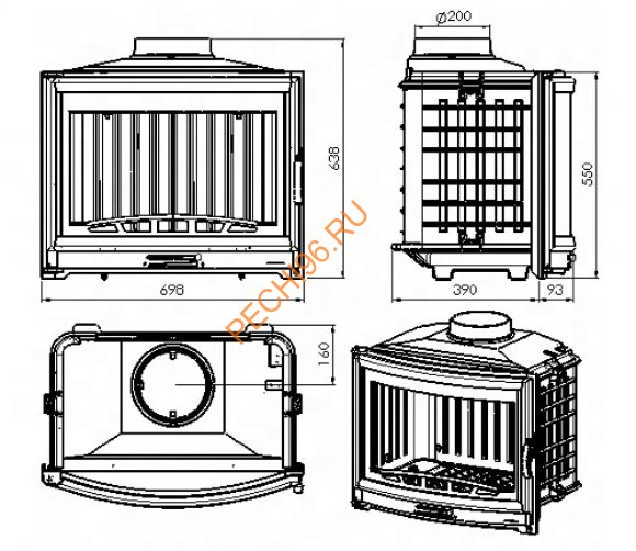 Дровяной камин CHAZELLES СS16 с топкой SOLO G70