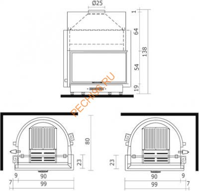 Каминная топка EdilKamin ACQUATONDO PLUS/29 KW27 Каминная топка EdilKamin ACQUATONDO PLUS/29 KW27