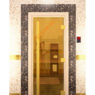 Дверь стеклянная DoorWood «Престиж», 700х1900мм, золотая