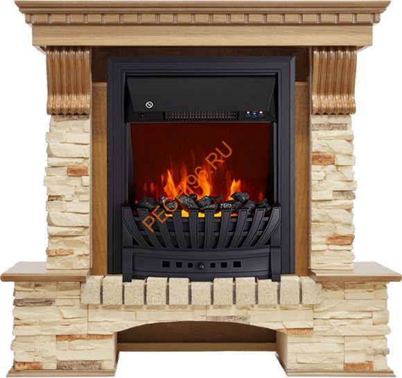 Электрокамин Royal Flame Pierre Luxe дуб/сланец с очагом Aspen