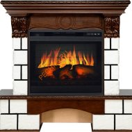 Электрокамин Royal Flame Pierre Luxe темный дуб/белый с очагом Vision 23 EF LED 3D FX