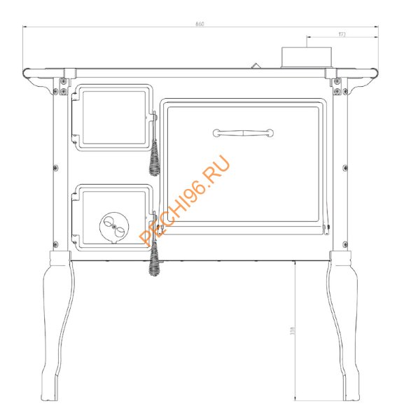 Стальная печь-плита Thorma FIKO 70 Nostalgia-H белая Стальная печь-плита Thorma FIKO 70 Nostalgia-H белая