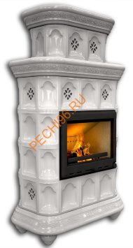 Печь-камин КимрПечь Истра центральный двухъярусный Белый