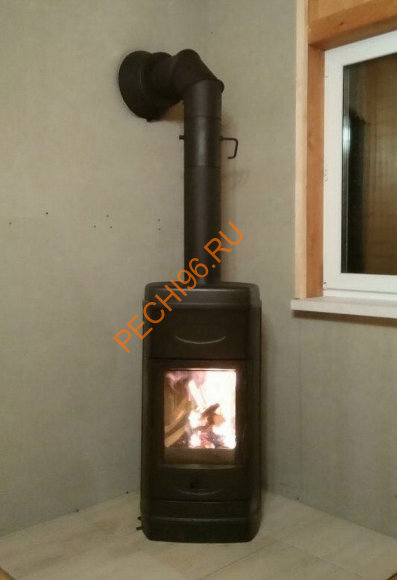 Чугунная печь-камин PLAMEN AURORA эмаль черная