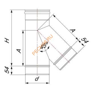 Тройник ВУЛКАН VHR 45° d250