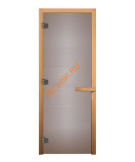 Дверь стеклянная «сатин матовая» коробка 1900х700 мм, осина