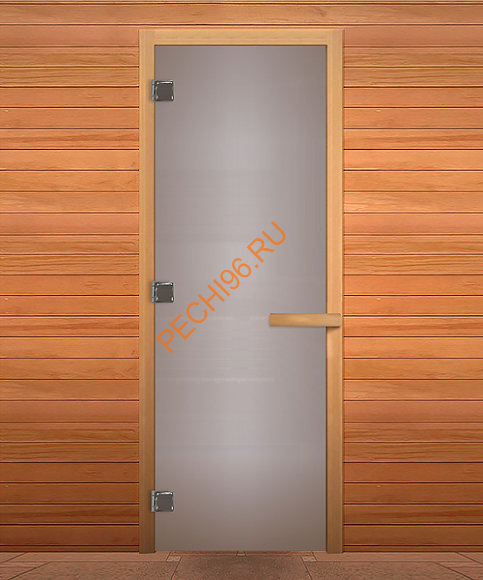 Дверь стеклянная «сатин матовая» коробка 1900х700 мм, осина