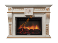 Электрокамин Electrolux EFP/P-3020LS с порталом Firelight Vittoriano 30, беленый дуб с патиной