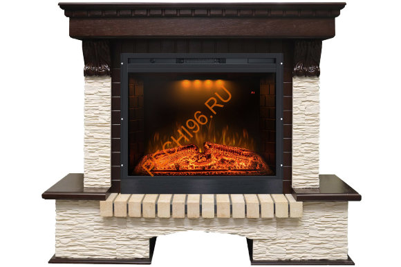 Электрический камин Royal Flame Pierre Luxe Темный дуб/Сланец мелкий с очагом Emerald 28