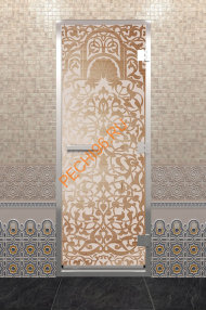 Дверь стеклянная DoorWood Хамам «Флоренция» прозрачная, 1900х700 мм