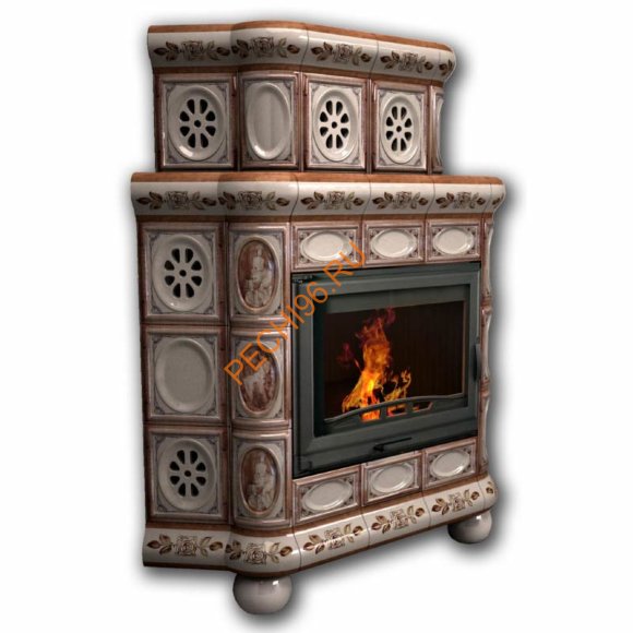 Печь-камин КимрПечь Медальон угловой двухъярусный Модерн