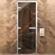 Дверь в хамам стеклянная Арта Стандарт Арт Арка, коробка алюминий