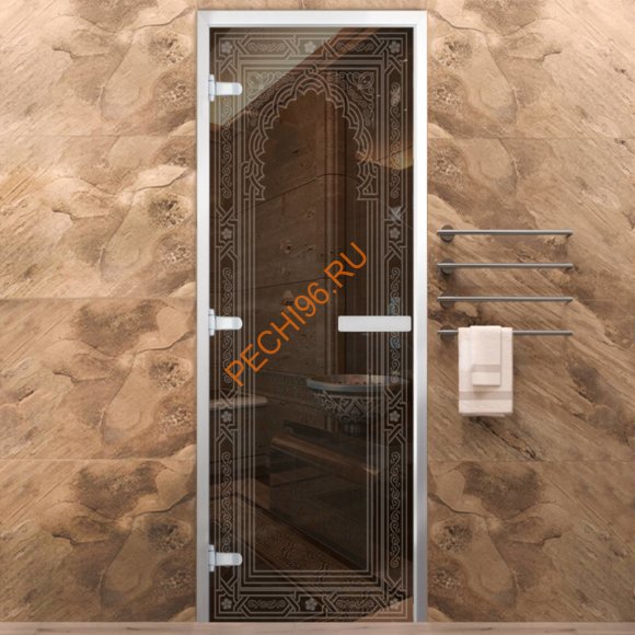 Дверь в хамам стеклянная Арта Стандарт Арт Арка, коробка алюминий