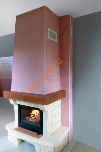 Облицовка для камина TALENCE SR с деревянной балкой, пристенная