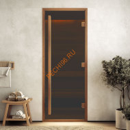 Дверь стеклянная DoorWood Хамам АРТ Wood 9 бронза матовая