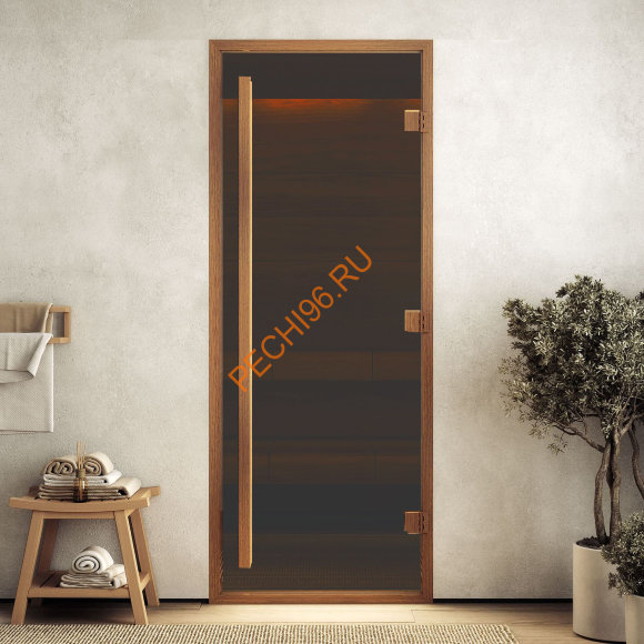 Дверь стеклянная DoorWood Хамам АРТ Wood 9 бронза матовая