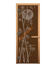 Дверь стеклянная «бронза Бамбук» коробка 1900х700 мм, осина