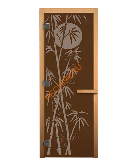 Дверь стеклянная «бронза Бамбук» коробка 1900х700 мм, осина Дверь стеклянная «бронза Бамбук» коробка 1900х700 мм, осина