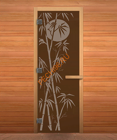 Дверь стеклянная «бронза Бамбук» коробка 1900х700 мм, осина Дверь стеклянная «бронза Бамбук» коробка 1900х700 мм, осина