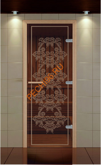 Дверь стеклянная ALDO NEW «Бабочка» коробка бук без порога