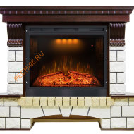 Электрический камин Royal Flame Pierre Luxe Темный дуб/Белый с очагом Emerald 28