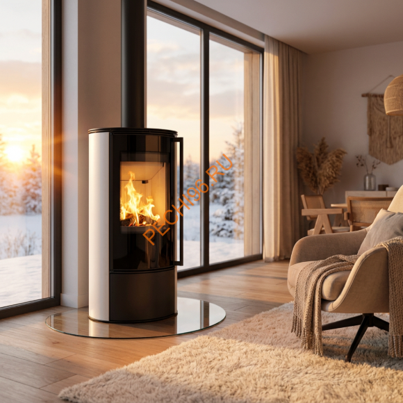 Печь-камин KRATKI PRO ERIK WHITE SATIN