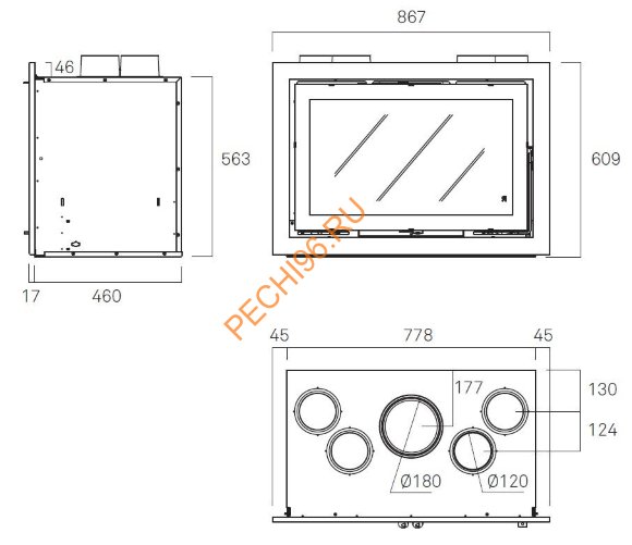 Каминная топка Rocal LL ARGO-80