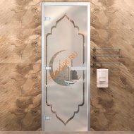 Дверь в хамам стеклянная Арта Стандарт Арт Месяц, коробка алюминий