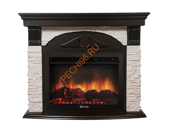 Электрокамин Electrolux Sphere Plus EFP/P-3320RLS с порталом Firelight Torre 30S, сланец белый, венге