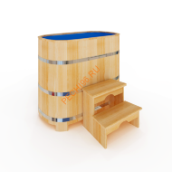 Купель НКЗ Premium овальная из кедра с пластиковой вставкой