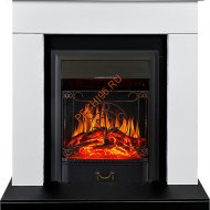 Электрокамин Royal Flame Bergen (Разборный), белый с черным, с очагом Majestic FX