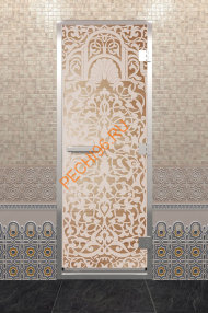 Дверь стеклянная DoorWood Хамам «Флоренция» сатин, 2000х800 мм