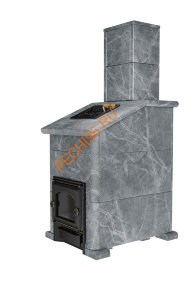 Печь банная Сибирь-премиум 25 ЗК без ВТК в облицовке Президент талькомагнезит