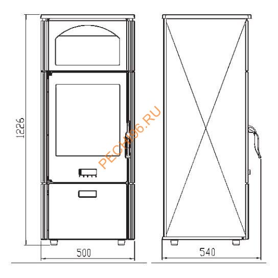 Чугунная печь-камин PLAMEN LAGUNA красная