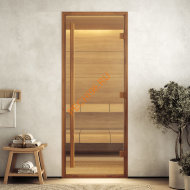 Дверь стеклянная DoorWood Хамам АРТ Wood 26 прозрачная