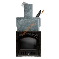 Печь банная Сибирь-премиум 40 (545х545), ТК 400 мм, ЗК в облицовке Президент талькомагнезит