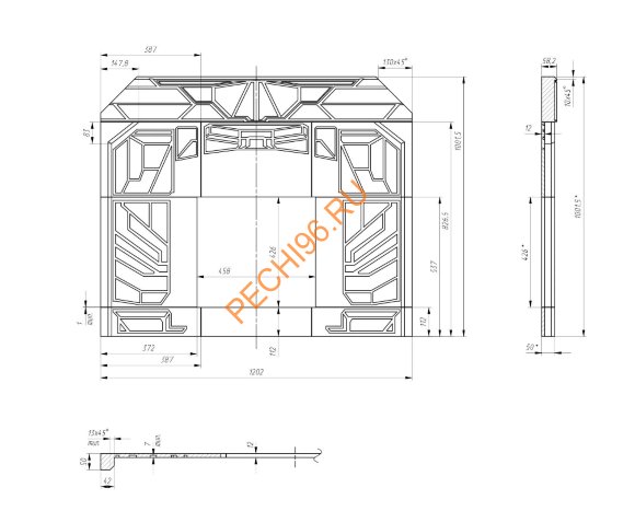 Портал для банной печи Атмосфера Талькохлорит Узор №7 Портал для банной печи Атмосфера Талькохлорит Узор №7